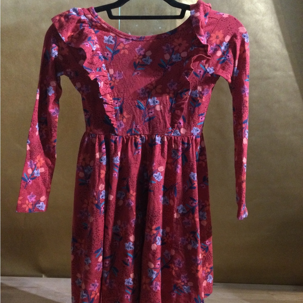Tea Collection Burgundy Floral Long Sleeve Dress